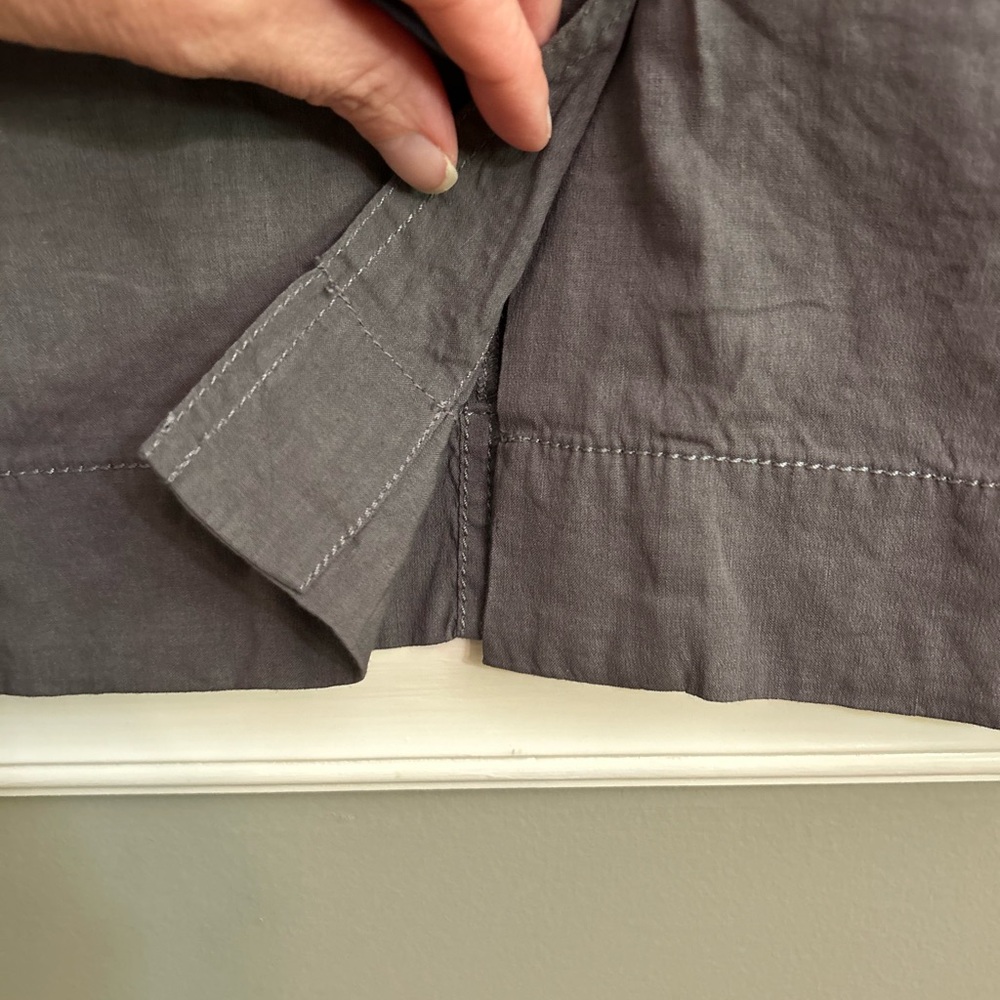 Eileen Fisher Grey Taupe Tie Waist Zip Button Knee Length Pencil Skirt Small - Picture 6 of 9